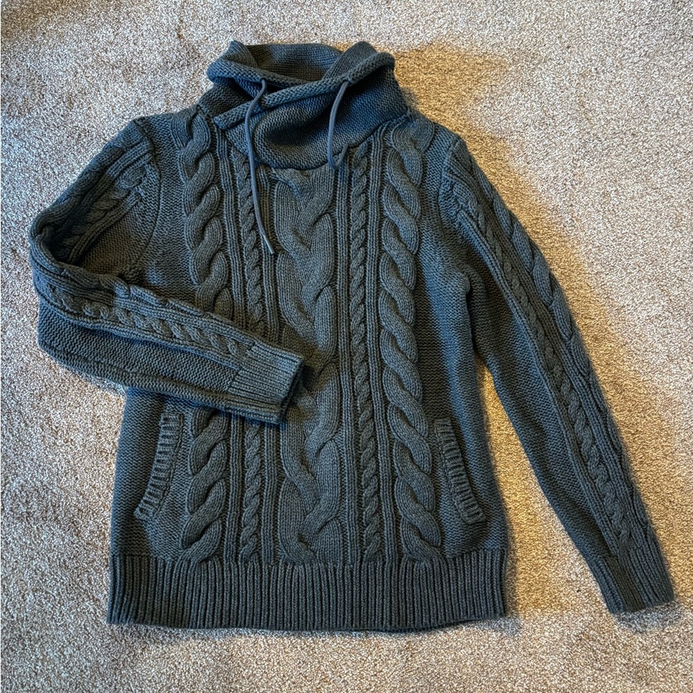 Women’s Brand New L.L. Bean Cabled Sweater Charcoal Size M